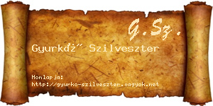Gyurkó Szilveszter névjegykártya